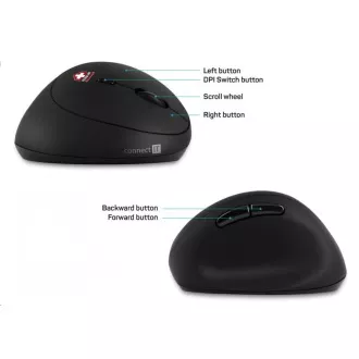 CONNECT IT FOR HEALTH LADIES ergonomická vertikální myš, bezdrátová