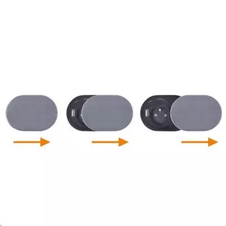Solight 1x vestavná zásuvka + 1x USB s posuvným víčkem, oválný kryt z broušeného hliníku, prodlužovací přívod 1, 9m Solight 1x vestavná zásuvka + 1x USB s posuvným víčkem, oválný kryt z broušeného hliníku, prodlužovací přívod 1, 9m