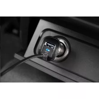 Aligator nabíječka do auta Turbo charge, 12/24 V, 2, 4 A, microUSB, 1x USB výstup, černá