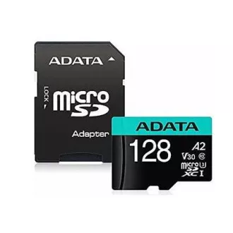 ADATA MicroSDXC karta 128GB Premier Pro UHS-I V30S (R:100/W:80 MB/s) + SD adaptér