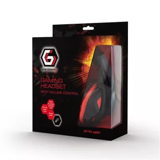 GEMBIRD sluchátka s mikrofonem GHS-03, gaming, černo-červená