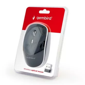 GEMBIRD myš MUSW-4B-01, černá, bezdrátová, USB nano receiver