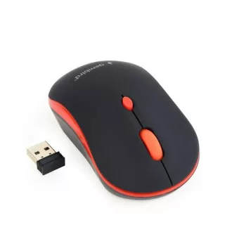 GEMBIRD myš MUSW-4B-03-R, černo-červená, bezdrátová, USB nano receiver