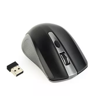 GEMBIRD myš MUSW-4B-04-GB, šedo-černá, bezdrátová, USB nano receiver