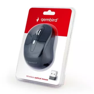GEMBIRD myš MUSW-6B-01, černá, bezdrátová, USB nano receiver