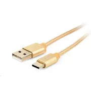 GEMBIRD Kabel USB na USB-C kabel (AM/CM), 1, 8m, opletený, zlatý, blister