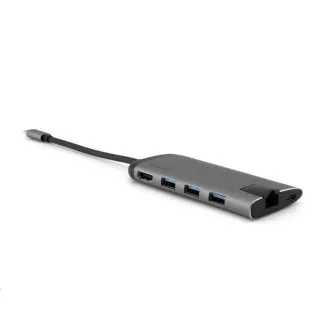 VERBATIM Dokovací stanice USB-C 7v1, 1xHDMI, 1xUSB-C, 3xUSB, 1xRJ45, čtečka SD karet, šedá