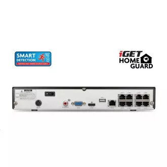 iGET HOMEGUARD HGNVK85304 Kamerový PoE systém se SMART detekcí pohybu, 8-kanálový FullHD NVR + 4x FullHD venkovní kamera