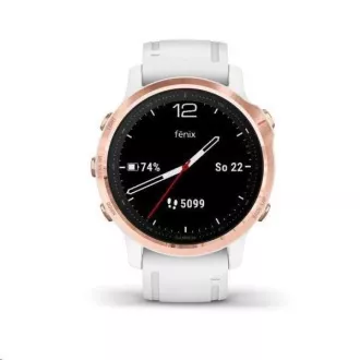 Garmin GPS sportovní hodinky fenix6S PRO Glass, RoseGold/White Band (MAP/Music)