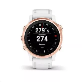 Garmin GPS sportovní hodinky fenix6S PRO Glass, RoseGold/White Band (MAP/Music)
