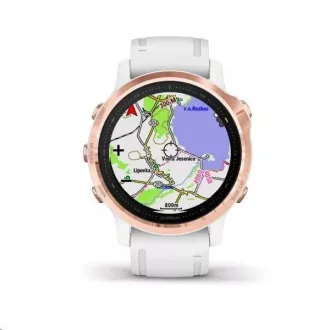 Garmin GPS sportovní hodinky fenix6S PRO Glass, RoseGold/White Band (MAP/Music)