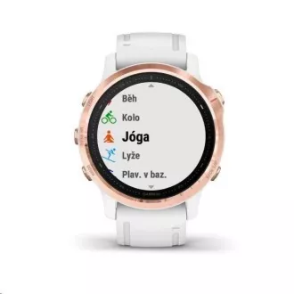 Garmin GPS sportovní hodinky fenix6S PRO Glass, RoseGold/White Band (MAP/Music)