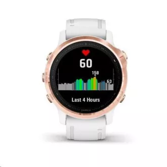 Garmin GPS sportovní hodinky fenix6S PRO Glass, RoseGold/White Band (MAP/Music)