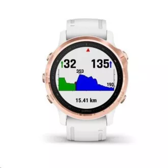 Garmin GPS sportovní hodinky fenix6S PRO Glass, RoseGold/White Band (MAP/Music)