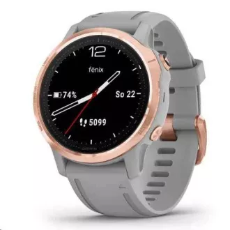Garmin GPS sportovní hodinky fenix6S PRO Sapphire, RoseGold/Gray Band (MAP/Music)