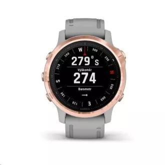 Garmin GPS sportovní hodinky fenix6S PRO Sapphire, RoseGold/Gray Band (MAP/Music)