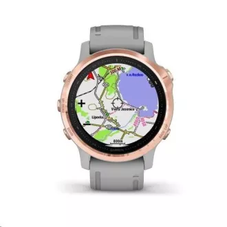 Garmin GPS sportovní hodinky fenix6S PRO Sapphire, RoseGold/Gray Band (MAP/Music)