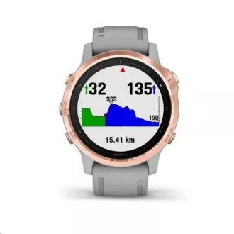 Garmin GPS sportovní hodinky fenix6S PRO Sapphire, RoseGold/Gray Band (MAP/Music)