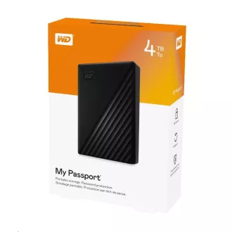 WD My Passport Portable 4TB, Externí HDD, USB 3.0, černá