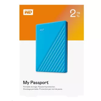 WD My Passport Portable 2TB, Externí HDD, USB 3.0, modrá