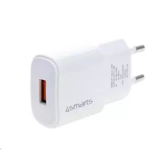 4smarts nabíječka do sítě VoltPlug, 1x USB, 3 A, QC 3.0, bílá