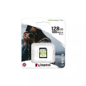 Kingston SDXC karta 128GB Canvas Select Plus (SDXC) 100R 85W Class 10 UHS-I