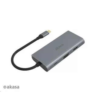 AKASA adaptér USB Type-C 9-in-1 Dock (PD Type-C, HDMI, VGA, 3 x USB 3.0 Type-A, RJ45, SD and Micro SD Card Reader) AKASA adaptér USB Type-C 9-in-1 Dock (PD Type-C, HDMI, VGA, 3 x USB 3.0 Type-A, RJ45, SD and Micro SD Card Reader)