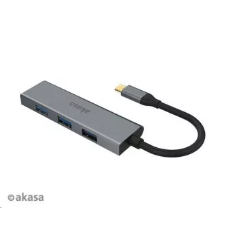 AKASA Hub USB-C 4x USB 3.0 port, Aluminium