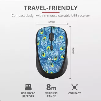 TRUST Myš Yvi Wireless Mouse - peacock TRUST Myš Yvi Wireless Mouse - peacock
