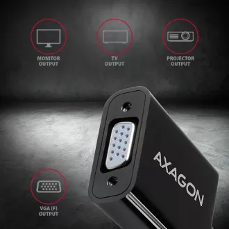 AXAGON RVD-VGN, DisplayPort -> VGA redukce / adaptér, FullHD, 1920*1200