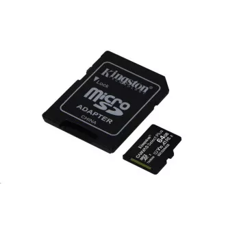 Kingston MicroSDXC karta 64GB micSDXC Canvas Select Plus 100R A1 C10 Card + SD adaptér