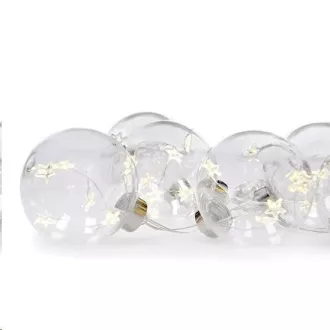 Solight sada LED vánočních koulí s hvězdami, vel. 8cm, 6ks, 30LED, časovač, tester, 3xAA Solight sada LED vánočních koulí s hvězdami, vel. 8cm, 6ks, 30LED, časovač, tester, 3xAA