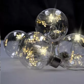 Solight sada LED vánočních koulí s hvězdami, vel. 8cm, 6ks, 30LED, časovač, tester, 3xAA Solight sada LED vánočních koulí s hvězdami, vel. 8cm, 6ks, 30LED, časovač, tester, 3xAA