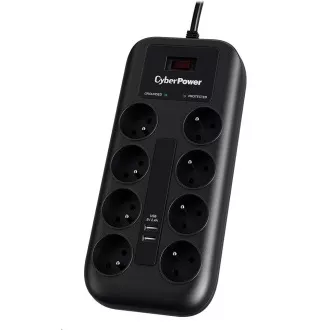 CyberPower Surge Buster™ 8 zásuvek, 2xUSB, 1.8m, New CyberPower Surge Buster™ 8 zásuvek, 2xUSB, 1.8m, New