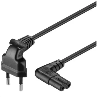 PREMIUMCORD Kabel síťový 230V k magnetofonu se zahnutými konektory 3m
