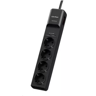CyberPower Surge Buster™ 4 zásuvky, 2xUSB, 1.8m, German, New CyberPower Surge Buster™ 4 zásuvky, 2xUSB, 1.8m, German, New
