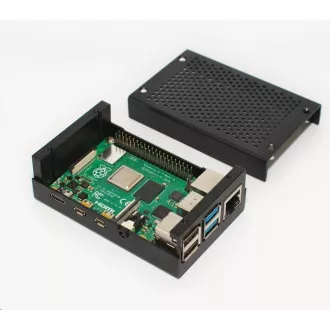 Hliníková krabička pro Raspberry Pi 4B, černá