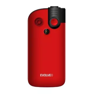 EVOLVEO EasyPhone FM, mobilní telefon pro seniory s nabíjecím stojánkem (červená barva)