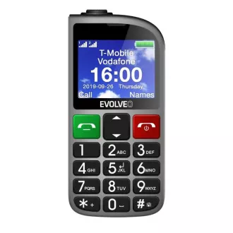EVOLVEO EasyPhone FM, mobilní telefon pro seniory s nabíjecím stojánkem (stříbrná barva)