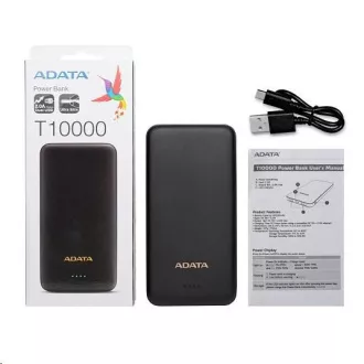 ADATA PowerBank AT10000 - externí baterie pro mobil/tablet 10000mAh, černá ADATA PowerBank AT10000 - externí baterie pro mobil/tablet 10000mAh, černá