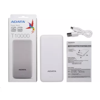 ADATA PowerBank AT10000 - externí baterie pro mobil/tablet 10000mAh, bílá ADATA PowerBank AT10000 - externí baterie pro mobil/tablet 10000mAh, bílá