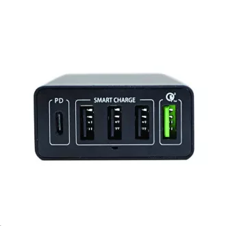 4smarts nabíječka do sítě VoltPlug Quick Charge 3.0, 4x USB, 1x USB-C, PD a PPS, černá