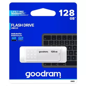 GOODRAM Flash Disk 128GB UME2, USB 2.0, bílá