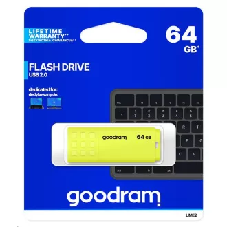 GOODRAM Flash Disk 64GB UME2, USB 2.0, žlutá
