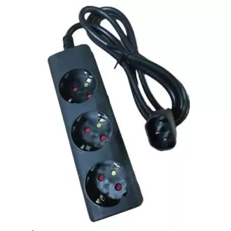 Eaton kabel / prodlužovací přívod do UPS, koncovka IEC C14, 3 zásuvky schuko, černý, 10A Eaton kabel / prodlužovací přívod do UPS, koncovka IEC C14, 3 zásuvky schuko, černý, 10A