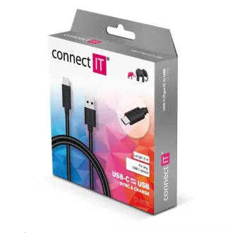 CONNECT IT Wirez USB-C (Type C) -> USB-A, USB 3.1 Gen 1, černá, 2 m