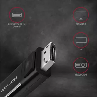 AXAGON RVC-DPC, USB-C -> DisplayPort redukce / kabel 1.8m, 4K/60Hz