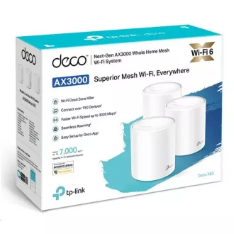 TP-Link Deco X60(3-pack) WiFi6 Mesh (AX5400, 2, 4GHz/5GHz, 2xGbELAN/WAN)