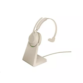 Jabra náhlavní souprava se stojánkem Evolve2 65, Link 380c MS, mono, béžová - Rozbalené