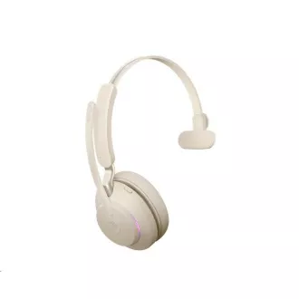Jabra náhlavní souprava se stojánkem Evolve2 65, Link 380c MS, mono, béžová - Rozbalené